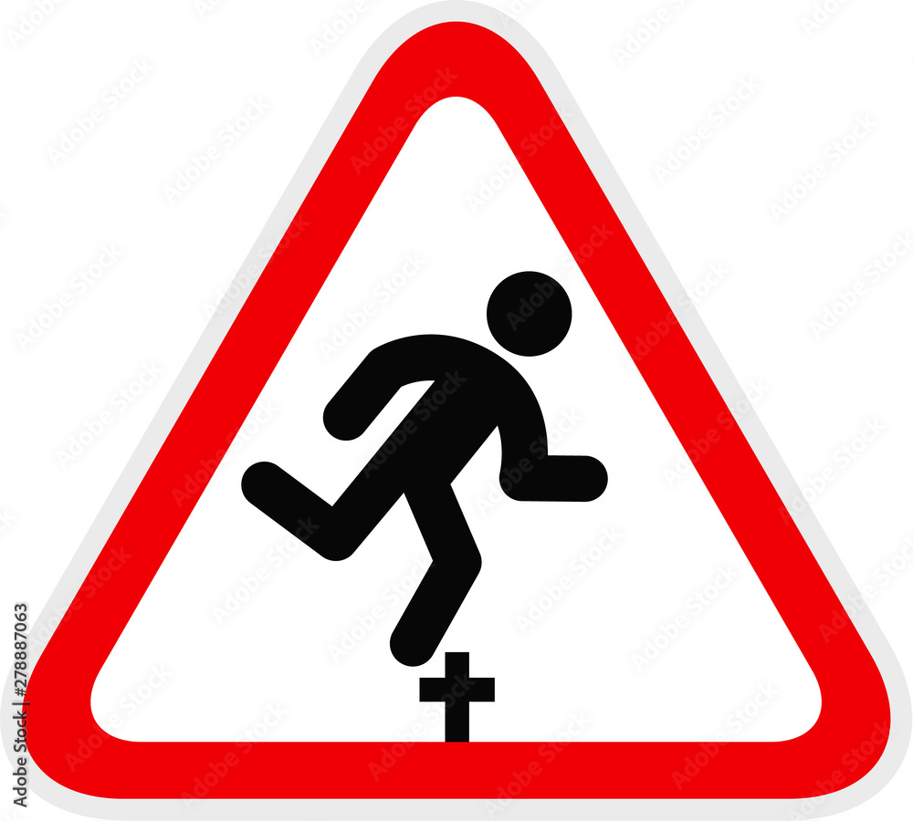 Triangular red Warning Hazard Symbol, vector illustration Triangular red Warning Hazard Symbol, vector illustration