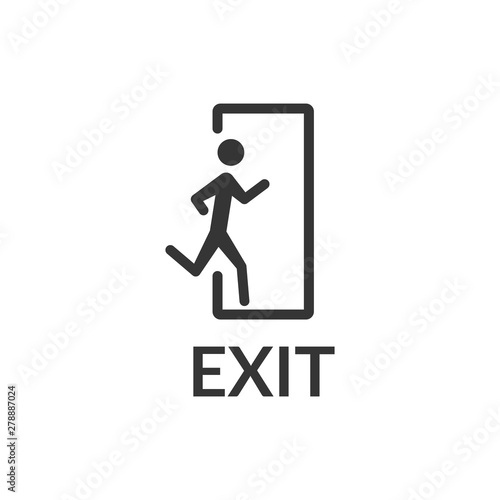 Emergency exit, escape route sign. Safe condition sign