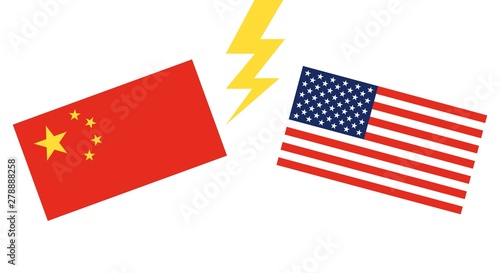 Flag of China and Flag of United states