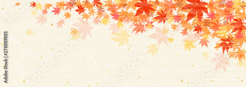 紅葉　和紙風テクスチャ
