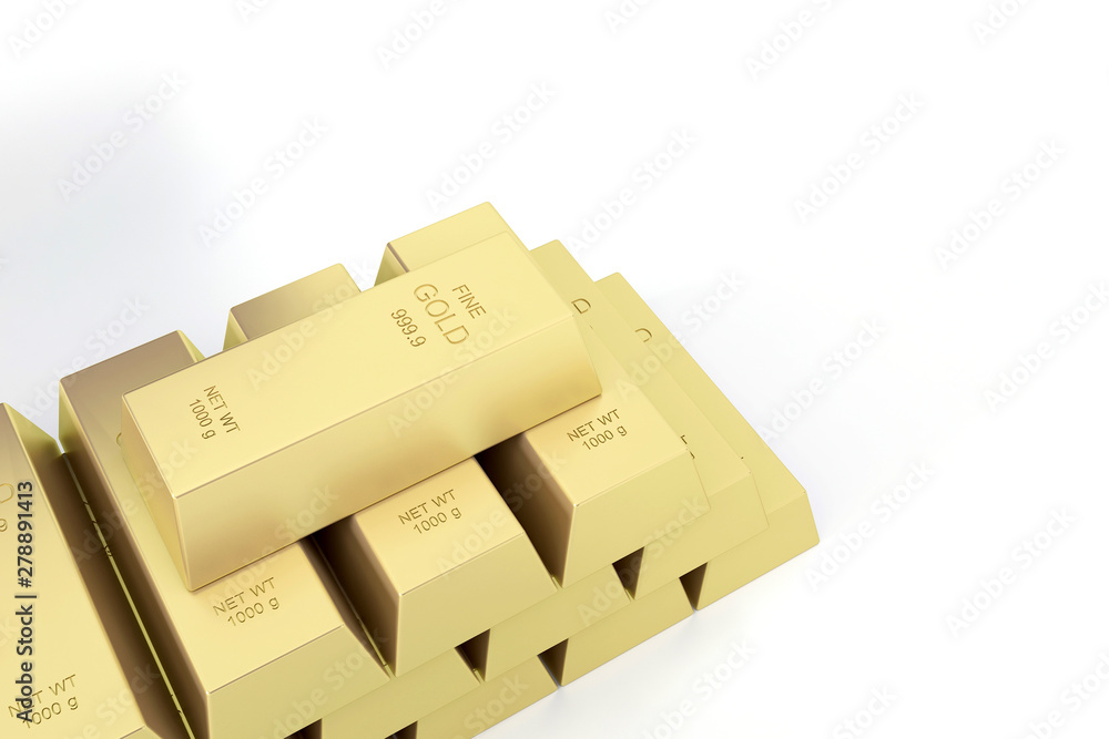 gold bar on white background gold bar on white background