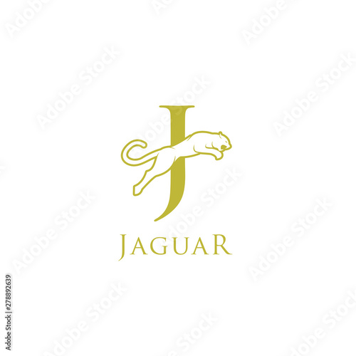 simple elegant roaring jaguar logo icon illustration vector template design. 