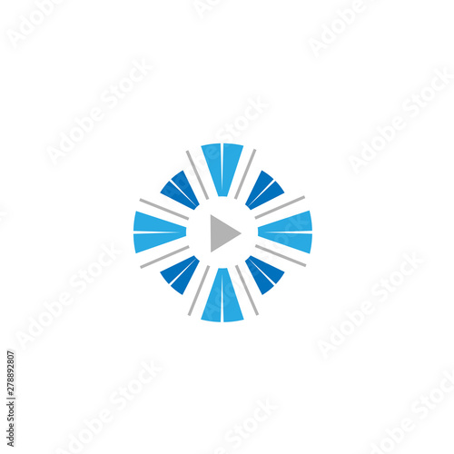 Abstract media vector logo. Media player logo. Multimedia company logo icon illustration.