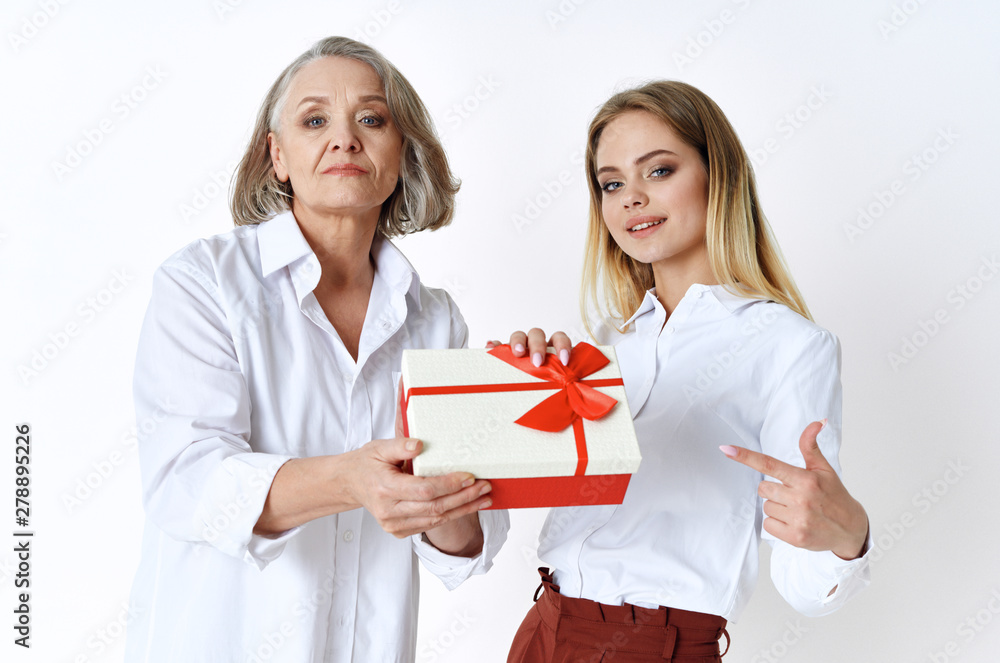 woman with gift woman with gift