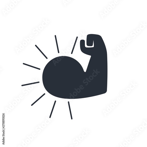 "Game" muscles. The manifestation of power. Vector icon on white background.