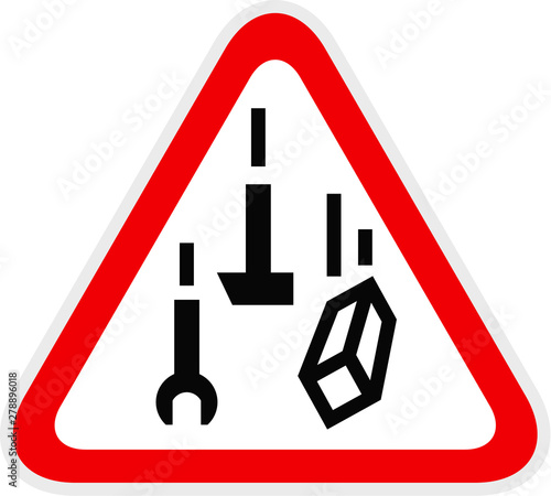 Triangular red Warning Hazard Symbol, vector illustration
