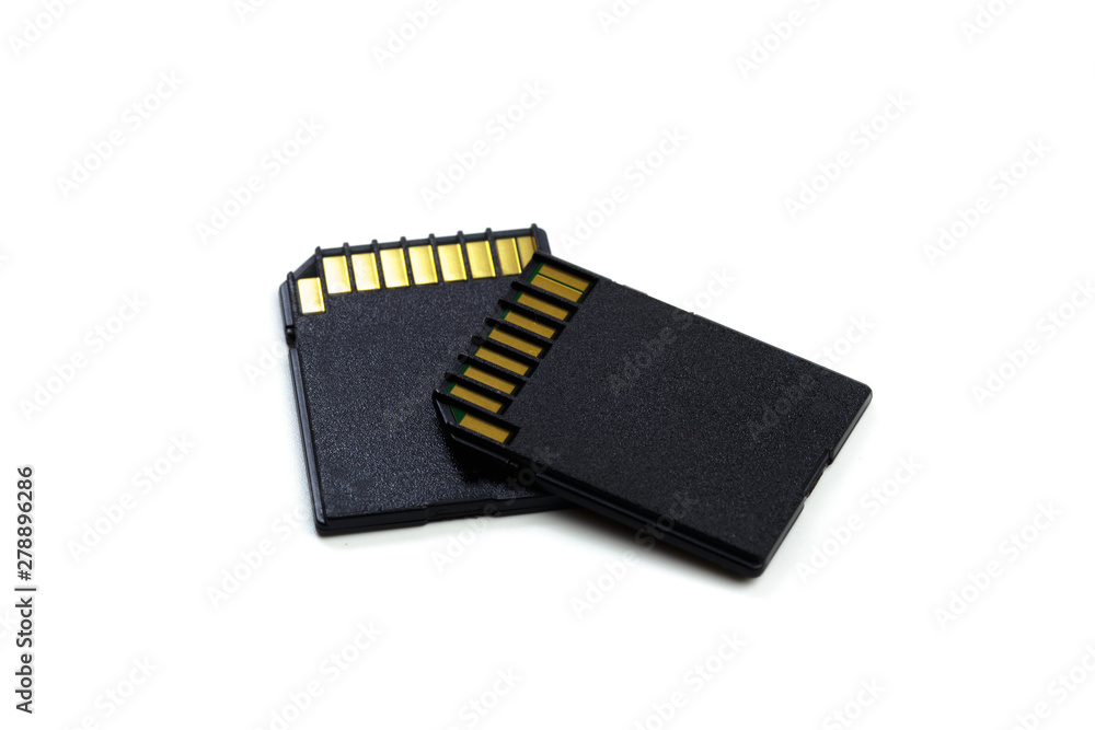 SD memory card isolated on white background. SD memory card isolated on white background.