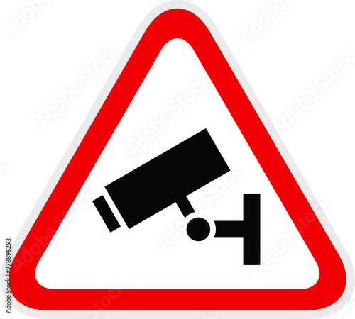 Triangular red Warning Hazard Symbol, vector illustration
