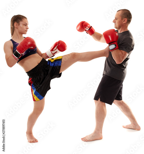 Kickboxer girl and her coach © Xalanx