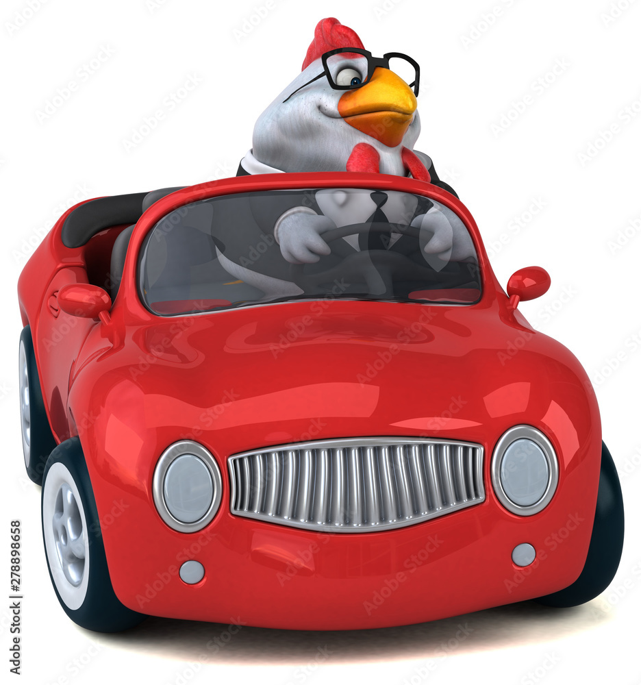 Fun chicken - 3D Illustration Fun chicken - 3D Illustration