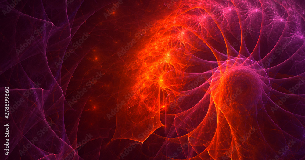 3D rendering abstract red fractal light background 3D rendering abstract red fractal light background
