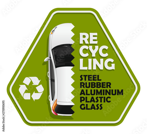 The sign of the deep recycling of the vehicle on the specified components