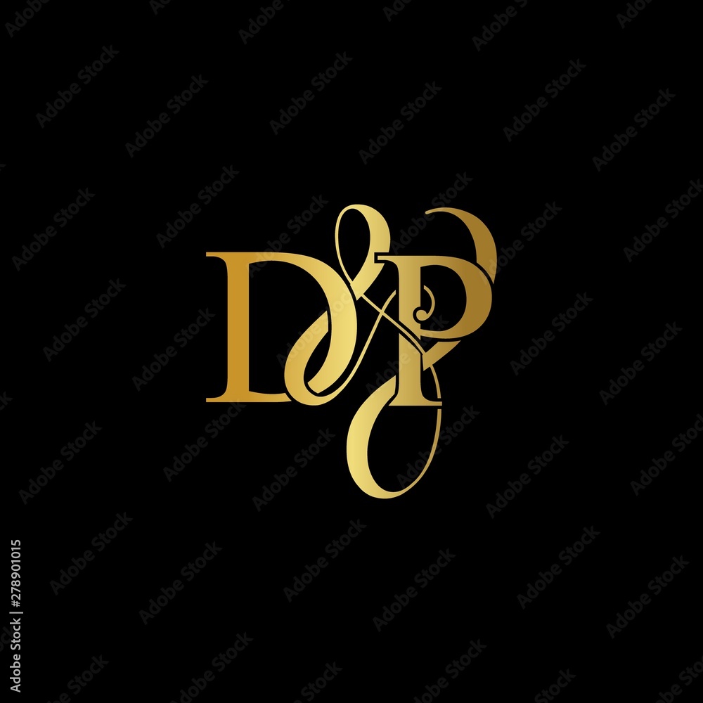 Dp d p creative letters design with white pink Vector Image