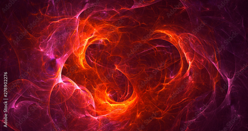 Fototapeta premium 3D rendering abstract red fractal light background