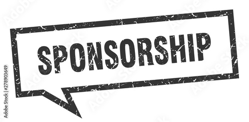 sponsorship sign. sponsorship square speech bubble. sponsorship