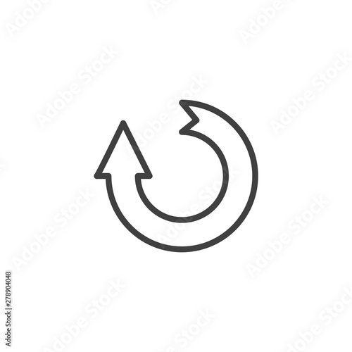 Refresh, loading arrow line icon. Reload linear style sign for mobile concept and web design. Update arrow outline vector icon. Symbol, logo illustration. Vector graphics