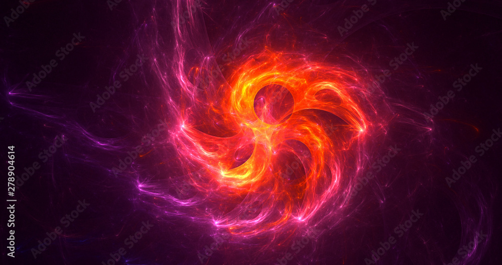 3D rendering abstract red fractal light background 3D rendering abstract red fractal light background
