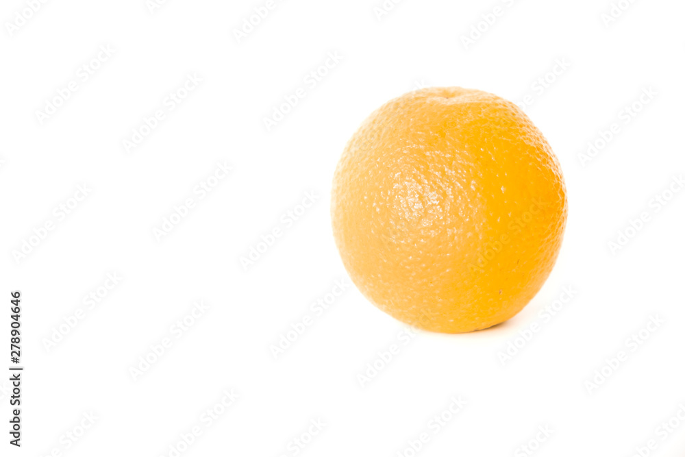 Sliced orange with green leaf isolated on white background Sliced orange with green leaf isolated on white background