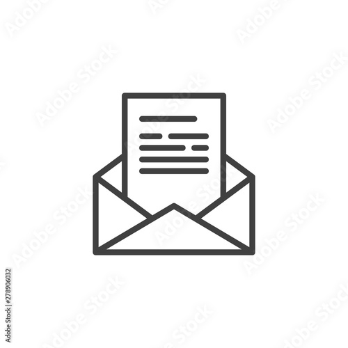 Receive Email Message line icon. linear style sign for mobile concept and web design. Open envelope mail outline vector icon. Symbol, logo illustration. Vector graphics