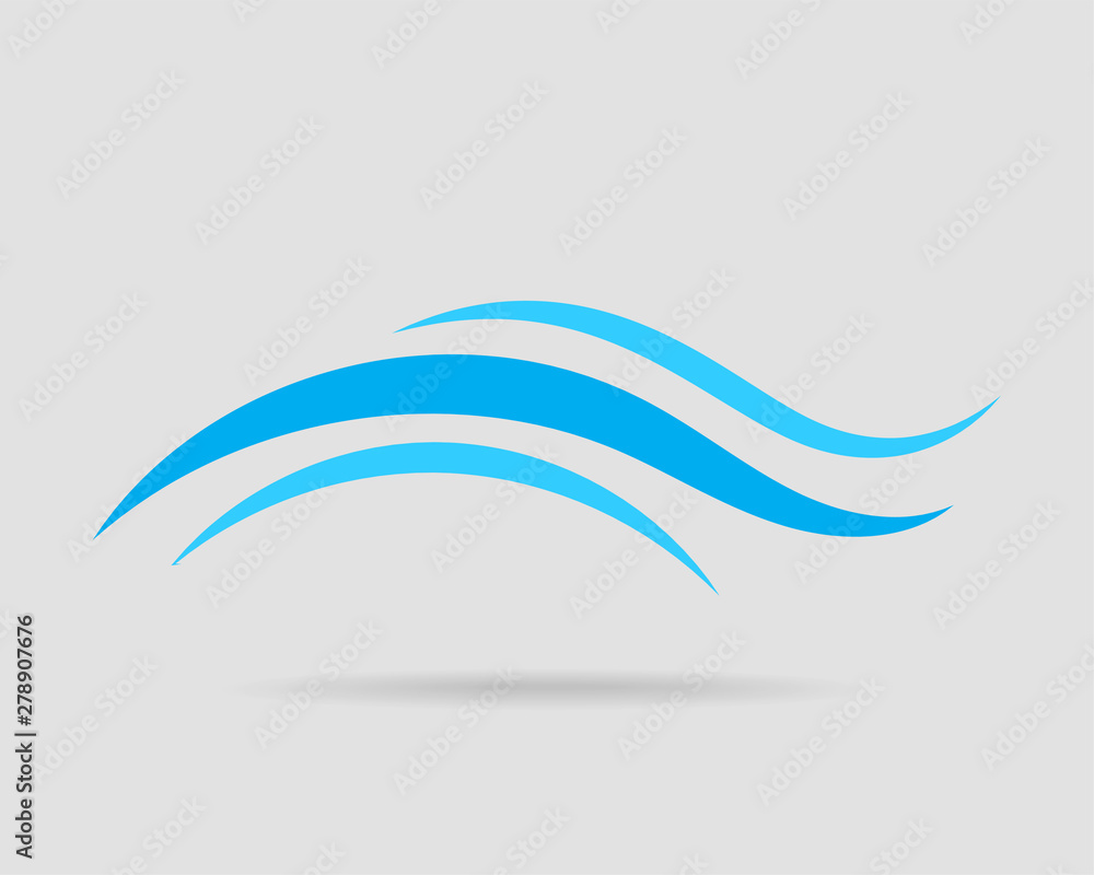 Fototapeta premium Waves vector design. Water wave icon. Wavy lines isolated.