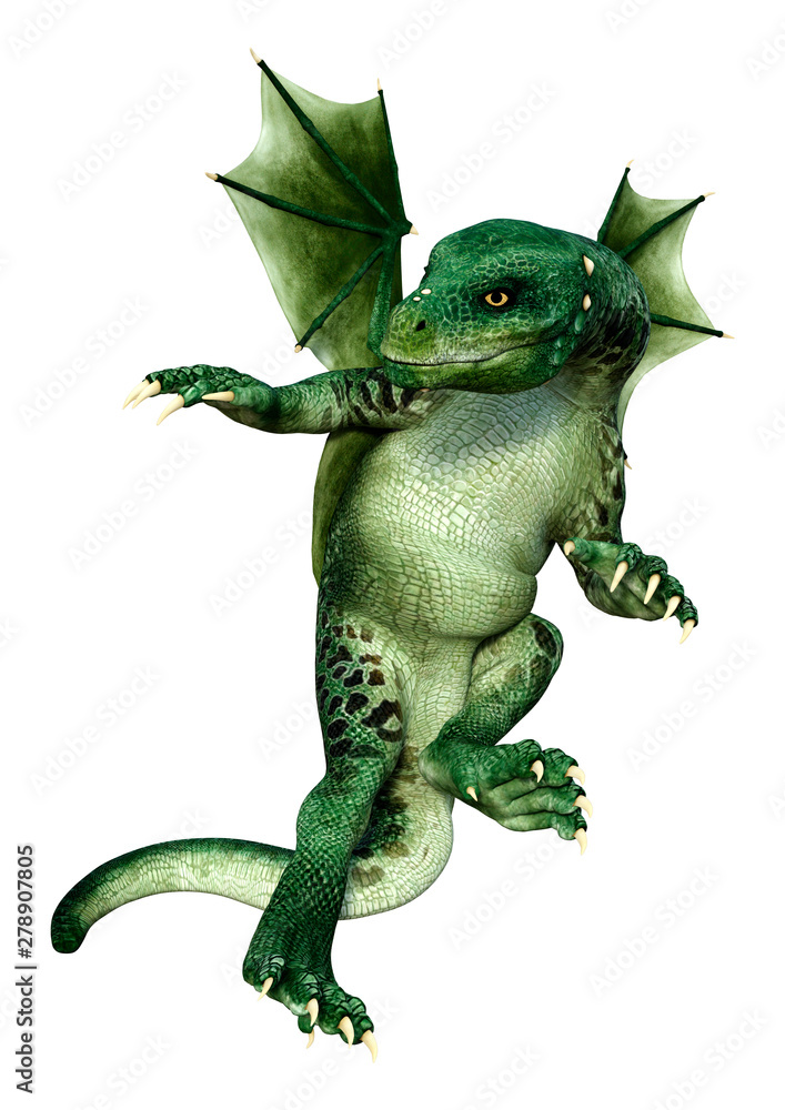 Obraz premium 3D Rendering Fairy Tale Dragon on White