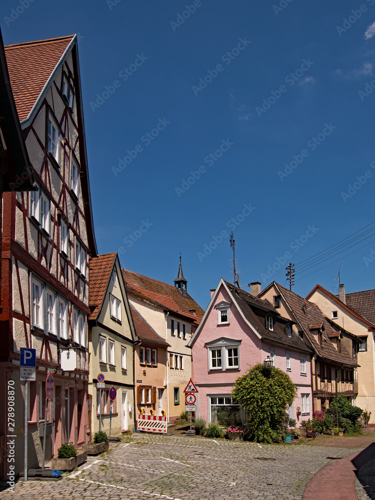 In der Altstadt von Lohr am Main in Unterfranken, Bayern, Deutschland 