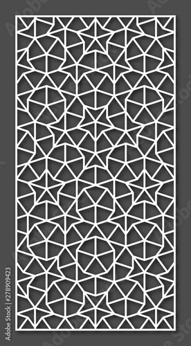 Laser cutting panel. A Penrose tiling. Vector geometric template.