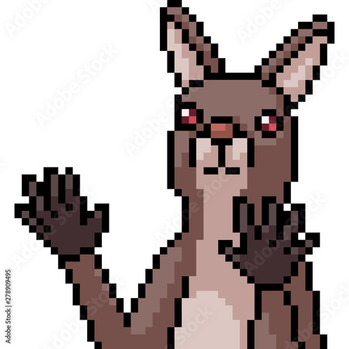 vector pixel art kangaroo