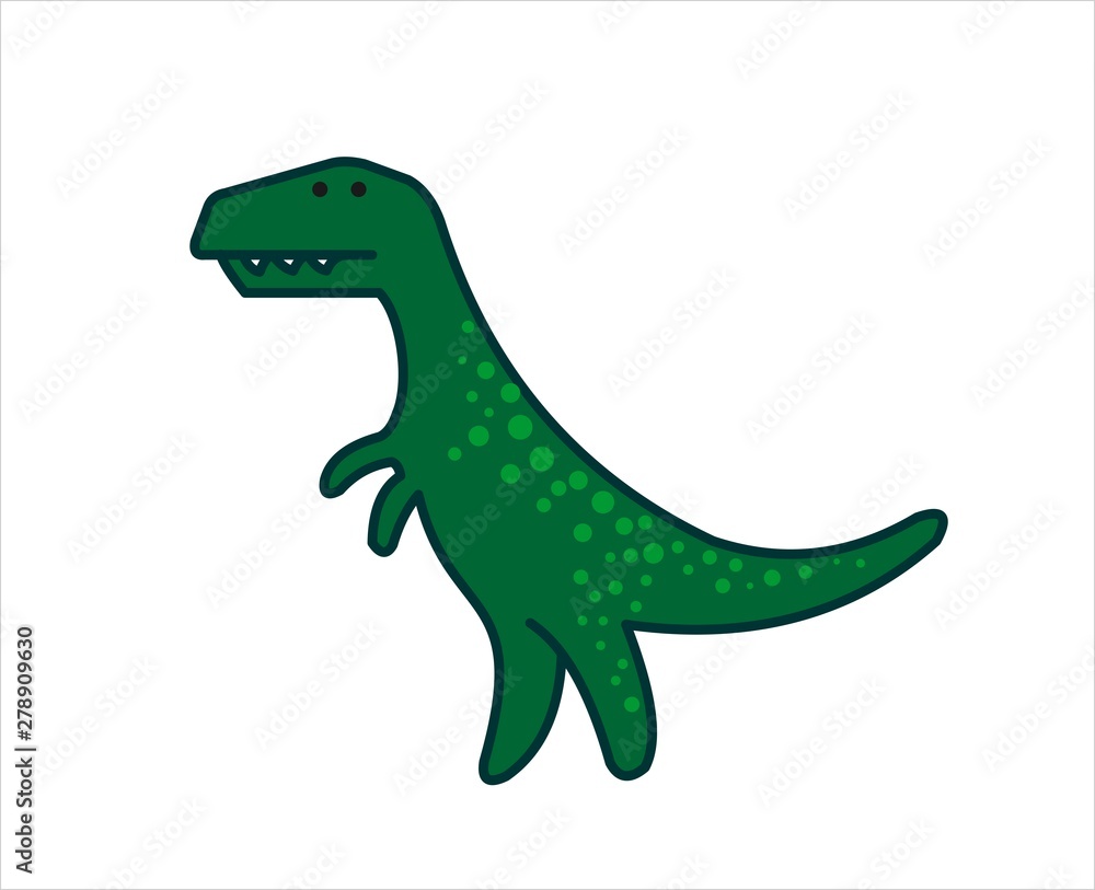 Obraz premium Cute Dinosaur, Dino. Tyrannosaurus Rex. T-rex. For print. Modern flat Vector image Isolated on white background.