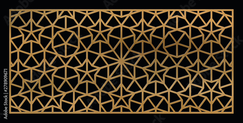 Laser cutting panel. A Penrose tiling. Vector geometric template.