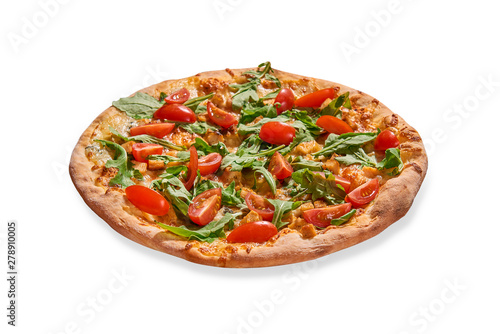 Pizza isolated on white background. For fast food restaurant design or fast food menu