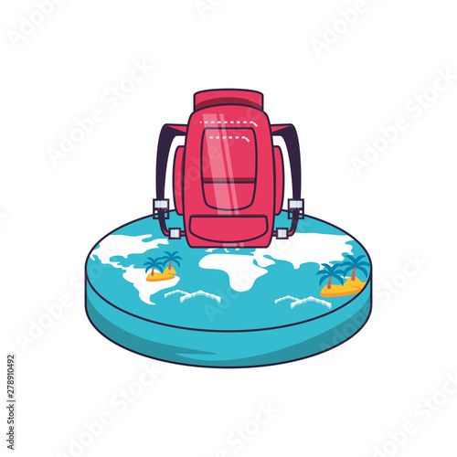 travel bag equipment with world planet