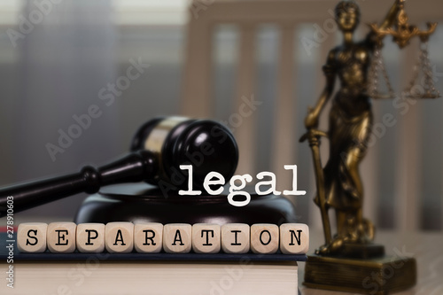 Fotografi Words LEGAL SEPARATION composed of wooden dices