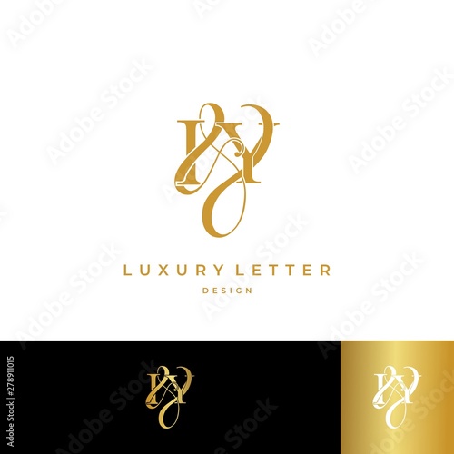 I & Y / IY logo initial vector mark. Initial letter I and Y IY logo luxury vector logo template.
