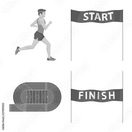 Isolated object of success and marathon icon. Collection of success and winner vector icon for stock.