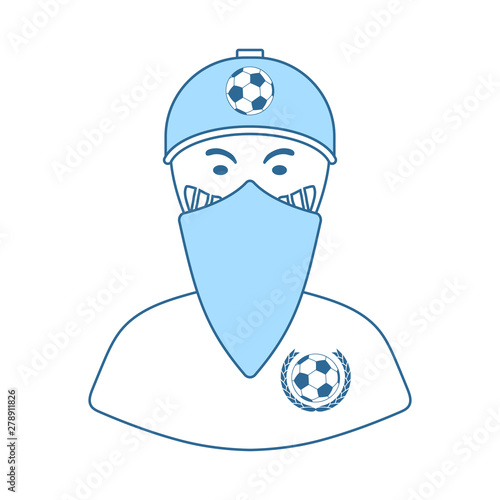 Football Fan With Covered Face By Scarf Icon