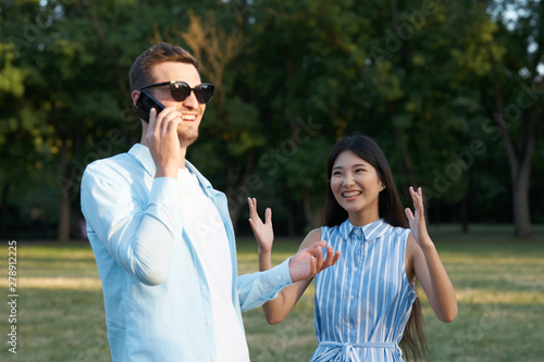 young couple in the park