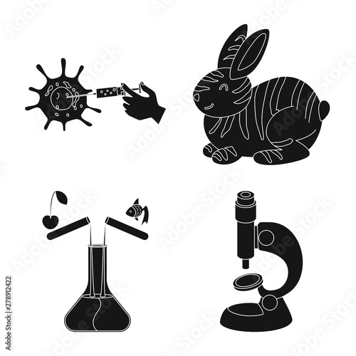 Vector design of quality and laboratory sign. Set of quality and genetically vector icon for stock.