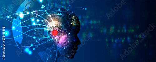 Conceptual technology illustration of artificial intelligence