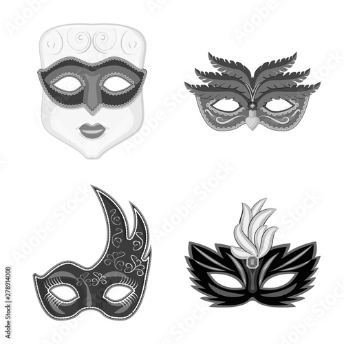 Vector design of Venezia and festival logo. Collection of Venezia and celebration vector icon for stock.