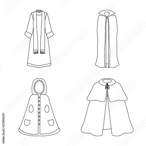 Vector design of robe and garment symbol. Set of robe and cloth stock symbol for web.