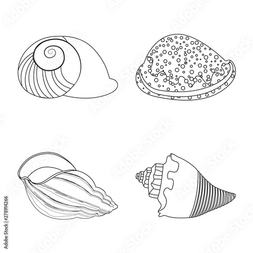 Vector design of exotic and seafood symbol. Set of exotic and aquatic vector icon for stock. © Svitlana