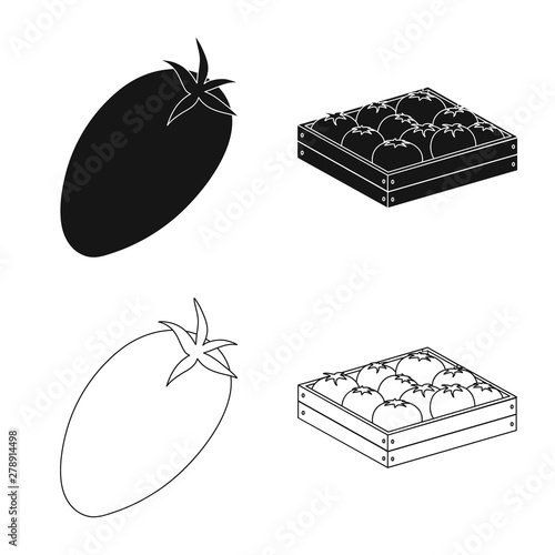 Vector illustration of vegetable and delicious logo. Collection of vegetable and natural stock symbol for web.