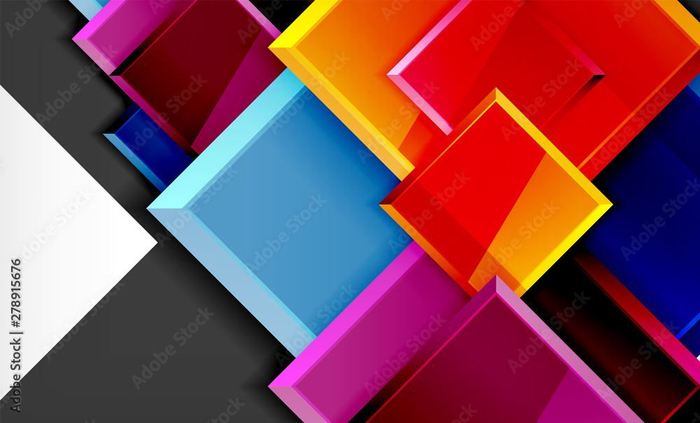 Bright colorful square shape blocks geometrical background Bright colorful square shape blocks geometrical background