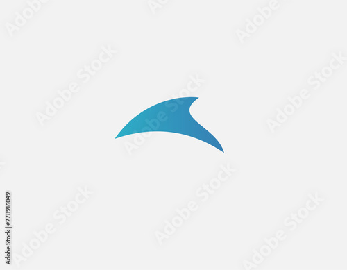 Abstract geometric minimalism shark fin logo icon