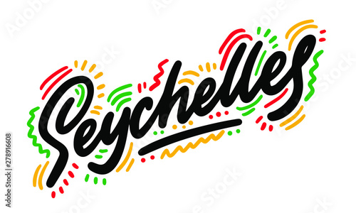 Seychelles. Isolated vector illustration is perfect for t shirts  cups  cards  posters.