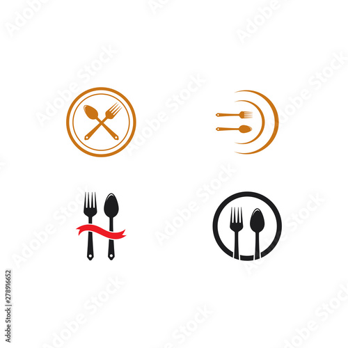 fork and spoon logo template vector icon illustration design  photo