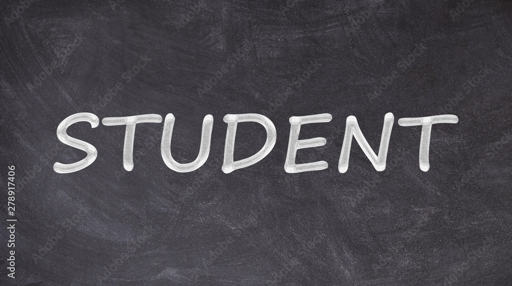 Obraz premium Student text written on blackboard
