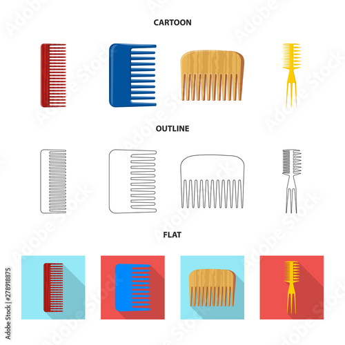 Vector design of brush and hair sign. Collection of brush and hairbrush vector icon for stock.