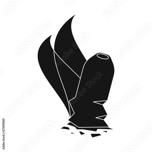 Isolated object of cigar and ash sign. Collection of cigar and burn stock vector illustration.